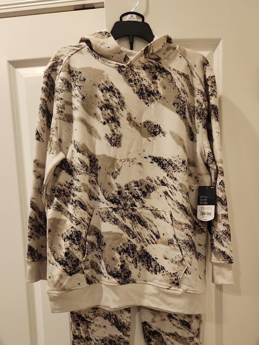 Boy's Beige and Black Camouflage Hoodie